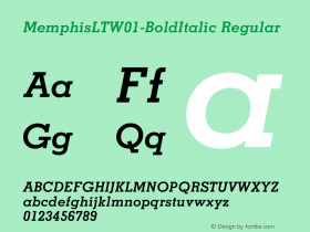 MemphisLTW01-BoldItalic Regular Version 2.02图片样张