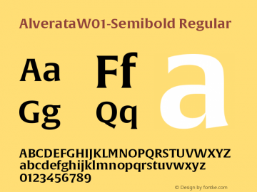 AlverataW01-Semibold Regular Version 1.10 Font Sample