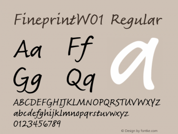 FineprintW01 Regular Version 2.02 Font Sample