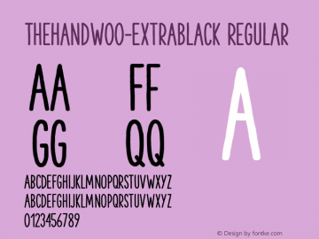 TheHandW00-Extrablack Regular Version 1.00 Font Sample