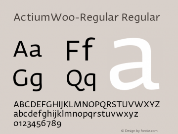 ActiumW00-Regular Regular Version 1.20 Font Sample