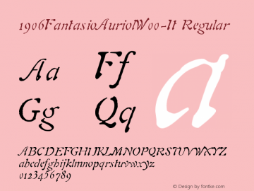 1906FantasioAuriolW00-It Regular Version 1.00 Font Sample