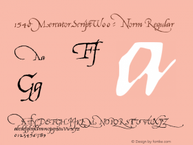 1540MercatorScriptW00-Norm Regular Version 1.00 Font Sample