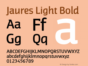Jaures Light Bold Version 1.000 Font Sample