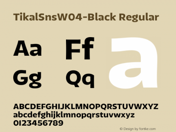 TikalSnsW04-Black Regular Version 1.00 Font Sample