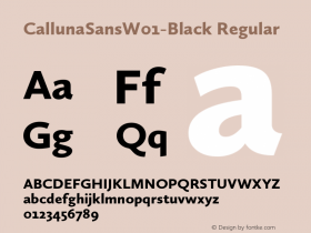 CallunaSansW01-Black Regular Version 1.1 Font Sample