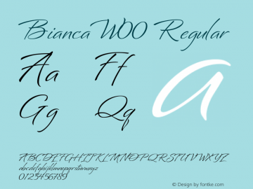 BiancaW00 Regular Version 1.00 Font Sample