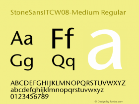 StoneSansITCW08-Medium Regular Version 1.00 Font Sample