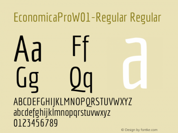 EconomicaProW01-Regular Regular Version 1.00 Font Sample