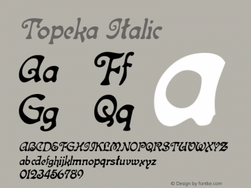 Topeka Italic The IMSI MasterFonts Collection, tm 1995, 1996 IMSI (International Microcomputer Software Inc.) Font Sample