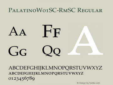 PalatinoW01SC-RmSC Regular Version 1.00 Font Sample