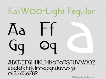 KaiW00-Light Regular Version 1.00 Font Sample