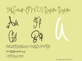 TallScrawlNFW01-Regular Regular Version 1.10 Font Sample