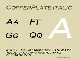 CopperPlate Italic 1.000图片样张