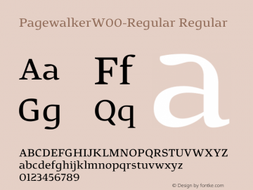 PagewalkerW00-Regular Regular Version 1.00图片样张