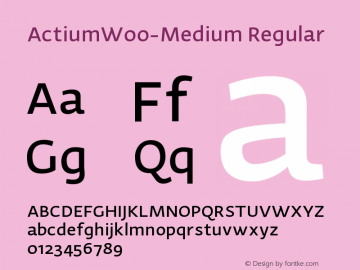 ActiumW00-Medium Regular Version 1.20 Font Sample