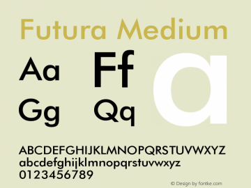 Futura Medium 2.0-1.0 Font Sample