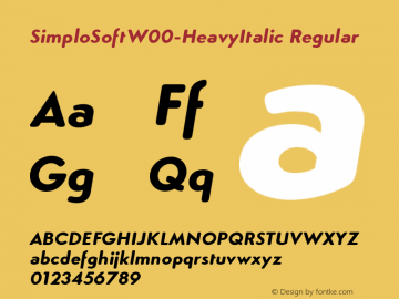 SimploSoftW00-HeavyItalic Regular Version 1.70图片样张