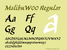 MalibuW00 Regular Version 1.00 Font Sample