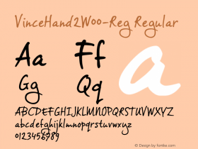 VinceHand2W00-Reg Regular Version 1.00 Font Sample