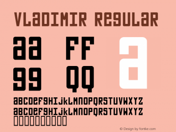 Vladimir Regular Macromedia Fontographer 4.1.5 2/2/98 Font Sample