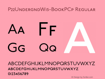 P22UndergndW15-BookPCp Regular Version 1.00 Font Sample