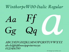 WinthorpeW00-Italic Regular Version 1.201图片样张