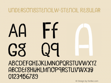 UndersongStencilW-Stencil Regular Version 1.00 Font Sample