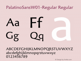 PalatinoSansW01-Regular Regular Version 1.01 Font Sample