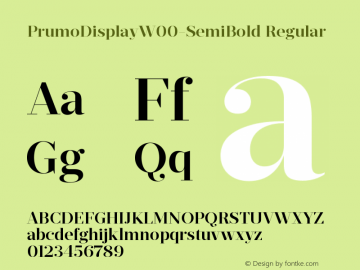 PrumoDisplayW00-SemiBold Regular Version 1.10图片样张