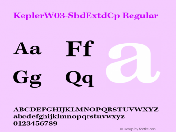 KeplerW03-SbdExtdCp Regular Version 1.00 Font Sample