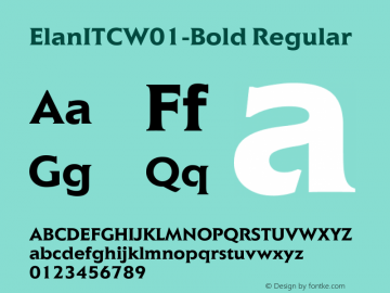 ElanITCW01-Bold Regular Version 1.01 Font Sample