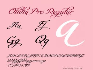 Olidia Pro Regular Version 1.00 Font Sample