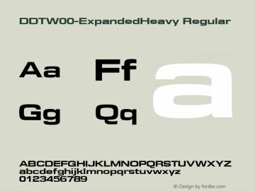 DDTW00-ExpandedHeavy Regular Version 1.40 Font Sample