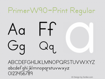 PrimerW90-Print Regular Version 4.00 Font Sample