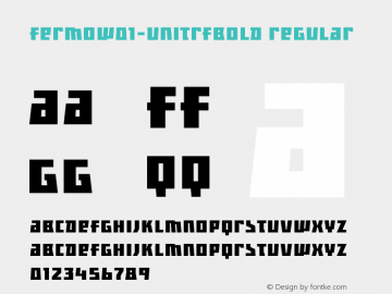 FermoW01-UniTRFBold Regular Version 1.00 Font Sample