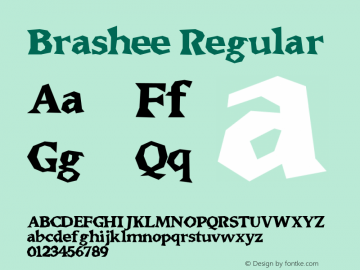 Brashee Regular Version 4.10 Font Sample