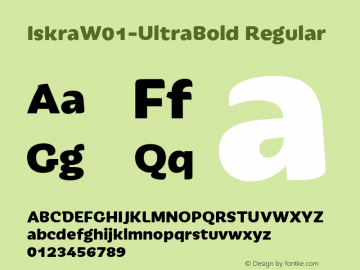 IskraW01-UltraBold Regular Version 1.00 Font Sample