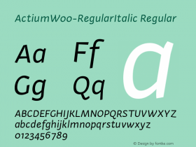 ActiumW00-RegularItalic Regular Version 1.20 Font Sample