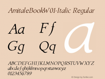 AmitaleBookW01-Italic Regular Version 1.00图片样张