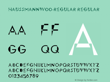 HaussmannW00-Regular Regular Version 1.00 Font Sample