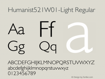 Humanist521W01-Light Regular Version 1.00图片样张