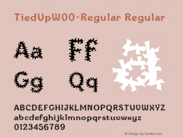 TiedUpW00-Regular Regular Version 1.40 Font Sample
