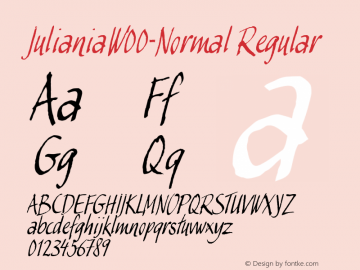 JulianiaW00-Normal Regular Version 1.00 Font Sample