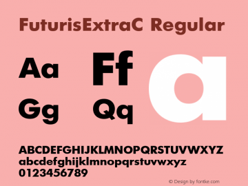 FuturisExtraC Regular 001.000 Font Sample