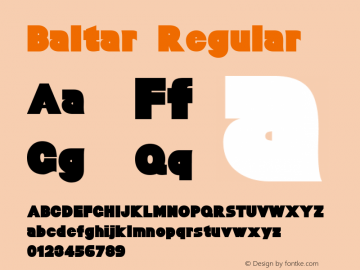 Baltar Regular http://www.larabiefonts.com 12/6/98图片样张
