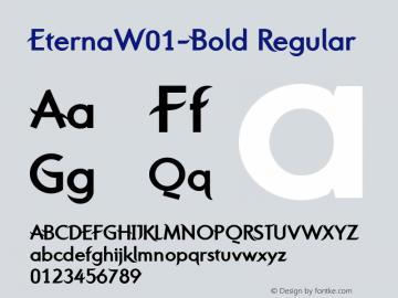 EternaW01-Bold Regular Version 1.00 Font Sample