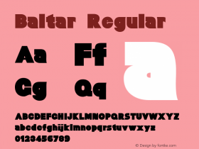 Baltar Regular Version 2.100 2004 Font Sample