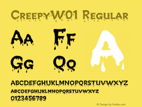 CreepyW01 Regular Version 1.02 Font Sample