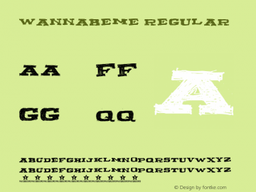 WANNABEME Regular Version 1.000 Font Sample